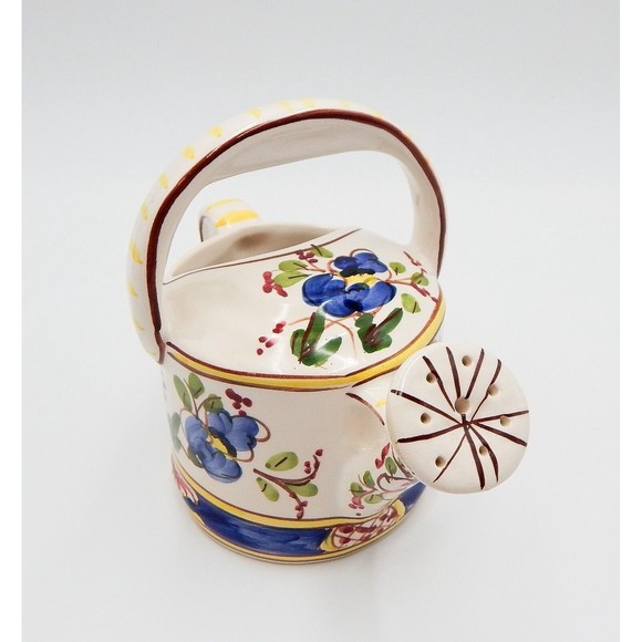 Andrea By Sadek Jay Willfred Porcelain Watering Can Hand Painted Portugal - Picture 2 of 11